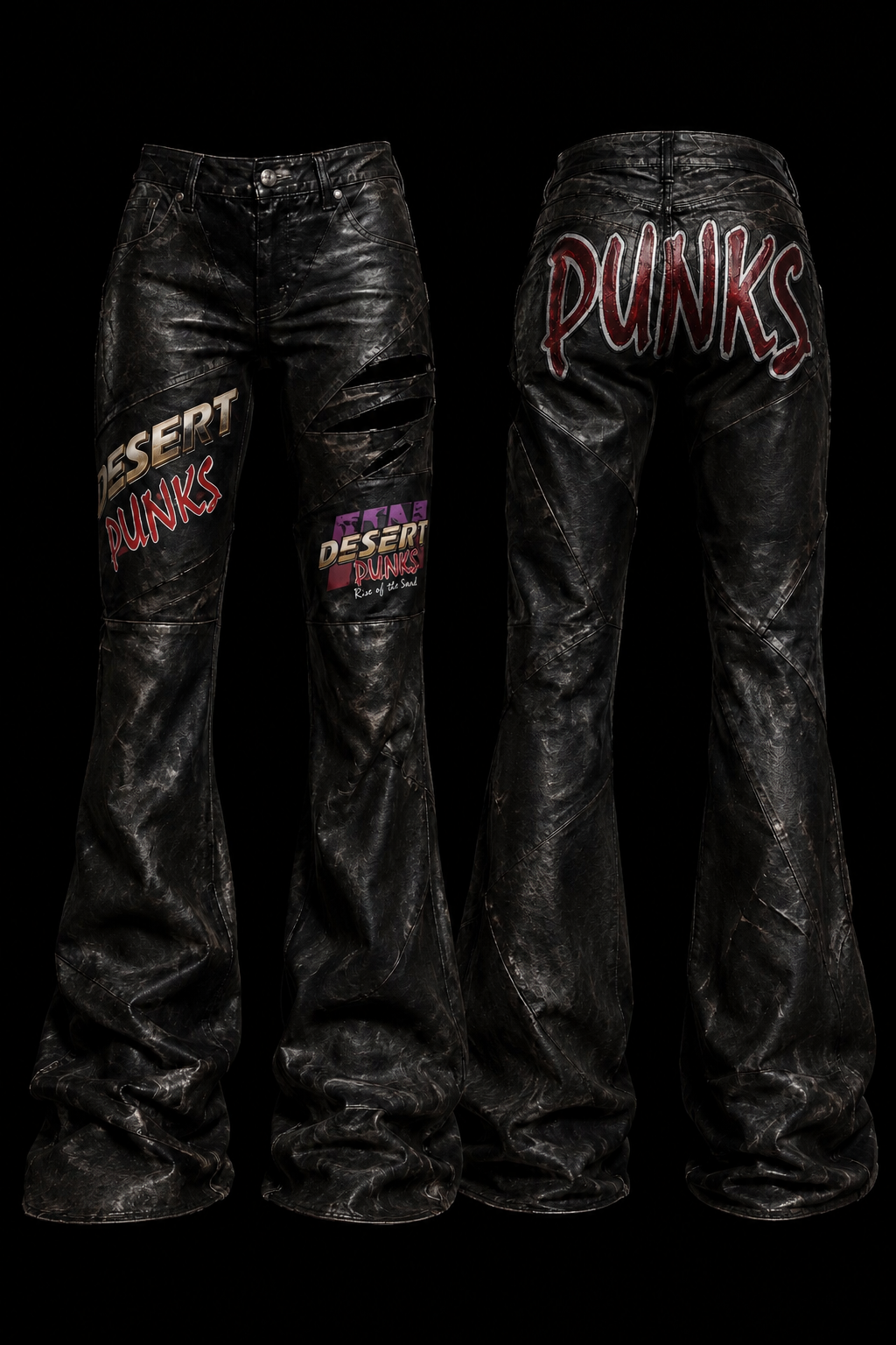 DESERT PUNKS DISTRESSED OBSIDIAN CALFSKIN
